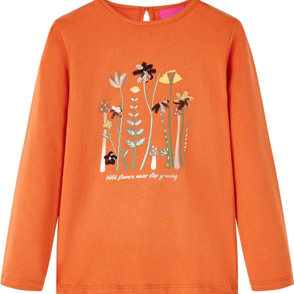 Kleding & Accessoires*vidaXL Kindershirt met lange mouwen 92 bruin Oranje