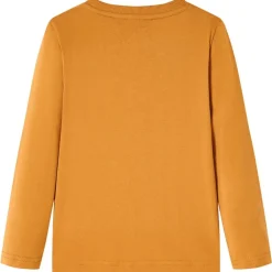 Kleding & Accessoires*vidaXL Kindershirt met lange mouwen 104 donkerkleurig Oker