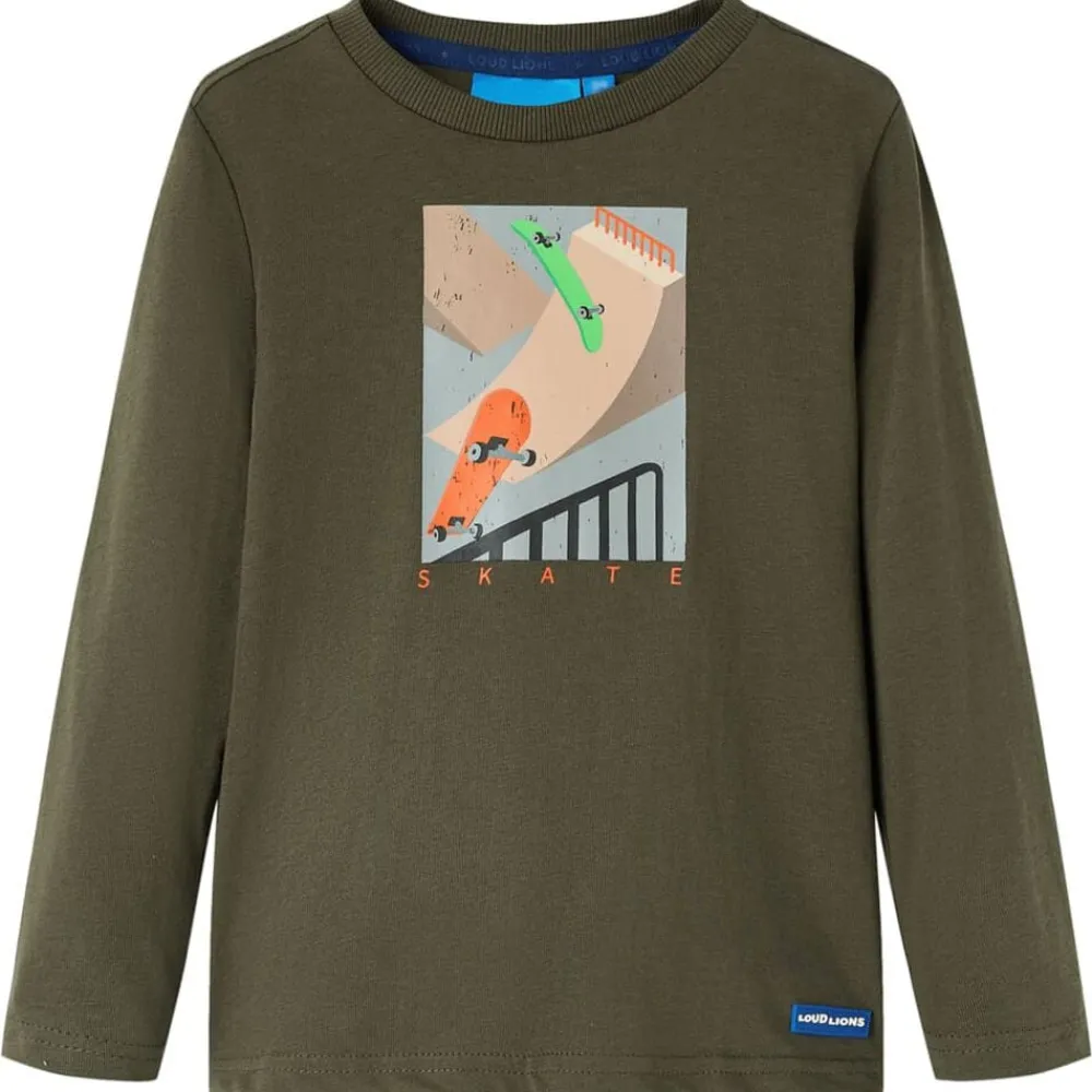 Kleding & Accessoires*vidaXL Kindershirt met lange mouwen 104 kakikleurig