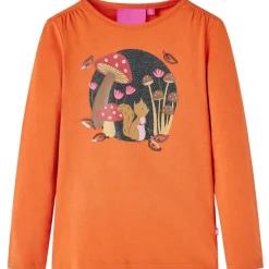 Kleding & Accessoires*vidaXL Kindershirt met lange mouwen 92 bruin Oranje