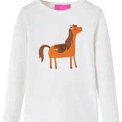 Kleding & Accessoires*vidaXL Kindershirt met lange mouwen 104 kleurig Ecru