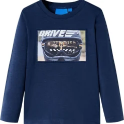 Kleding & Accessoires*vidaXL Kindershirt met lange mouwen 104 gemêleerd Marineblauw