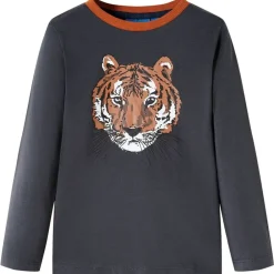 Kleding & Accessoires*vidaXL Kindershirt met lange mouwen 92 antracietkleurig