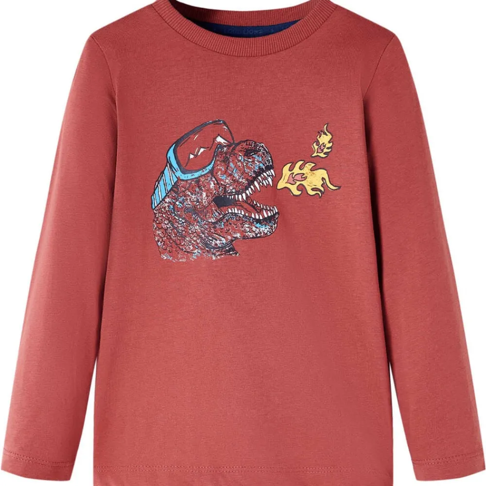 Kindershirt met lange mouwen 104 roodbruin>vidaXL Sale