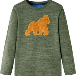 Kindershirt met lange mouwen 104 gemêleerd kakikleurig>vidaXL Hot