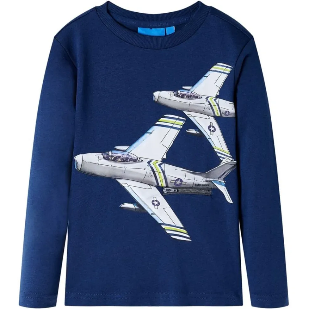 Kleding & Accessoires*vidaXL Kindershirt met lange mouwen 92 Marineblauw
