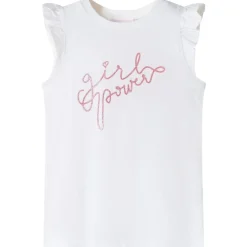 Kleding & Accessoires*vidaXL Kindershirt met ruches aan de mouwen 140 Ecru