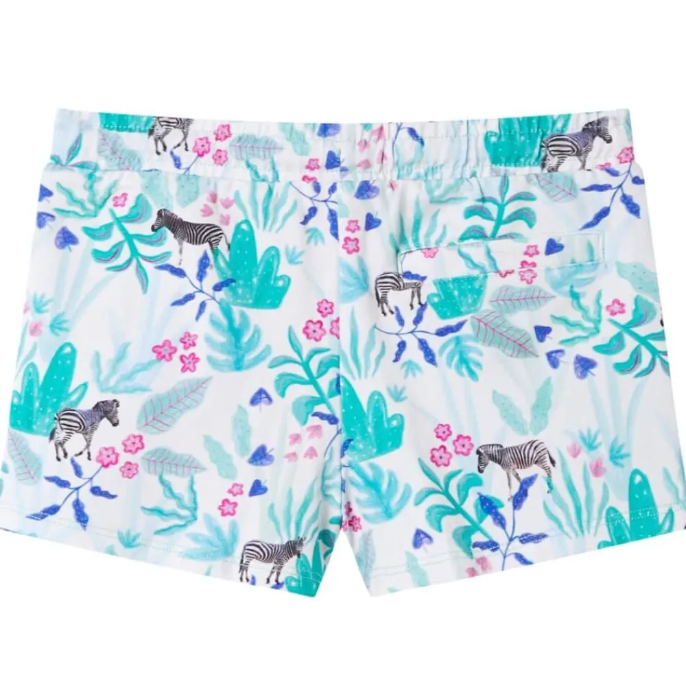 Kleding & Accessoires*vidaXL Kindershorts met trekkoord 128 ecru en donkermint
