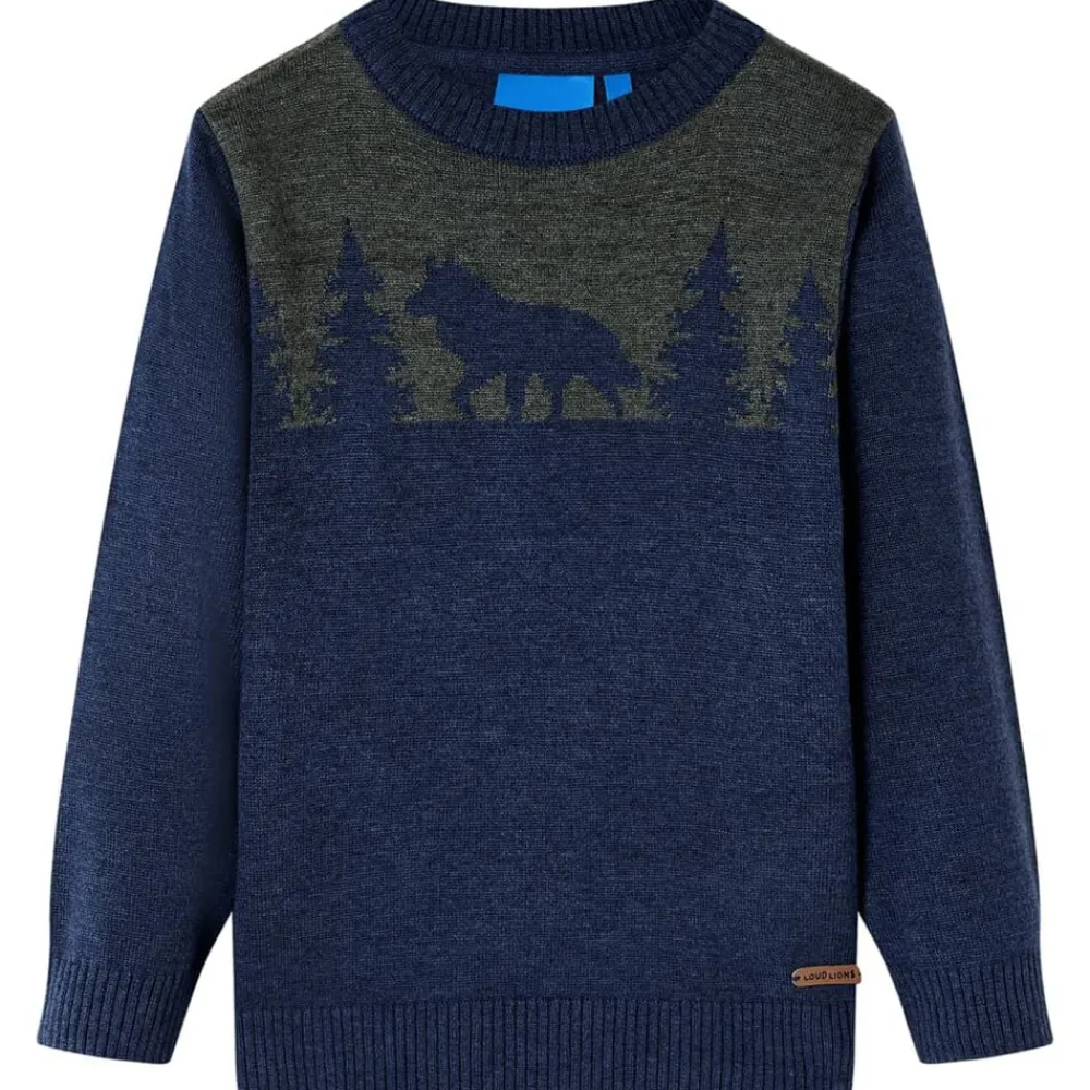 Kindertrui gebreid 92 marineblauw>vidaXL Hot
