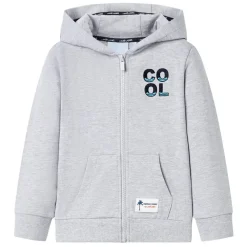 Kleding & Accessoires*vidaXL Kindervest met capuchon en rits 92 Grijs