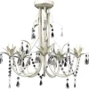 Verlichting*vidaXL Kristallen kroonluchter met wit elegant design (5 lampen)