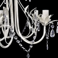 Verlichting*vidaXL Kristallen kroonluchter met wit elegant design (5 lampen)