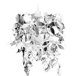 Verlichting*vidaXL Kroonluchter met pailletten in de vorm van blaadjes 21,5x30 cm zilver