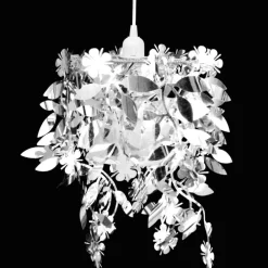 Verlichting*vidaXL Kroonluchter met pailletten in de vorm van blaadjes 21,5x30 cm zilver