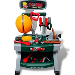 Speelgoedwerkbank met gereedschap voor kinderen kinderkamer groen + grijs>vidaXL New