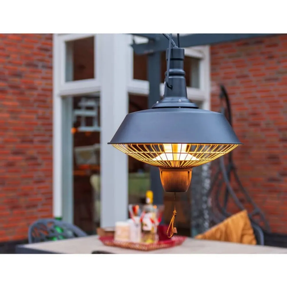Sunred Hangende verwarmer Indus 2100 W halogeen zwart RSH16>vidaXL New