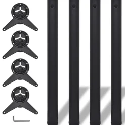 Tafelaccessoires*vidaXL Tafelpoten in hoogte verstelbaar 710 mm 4 st Zwart