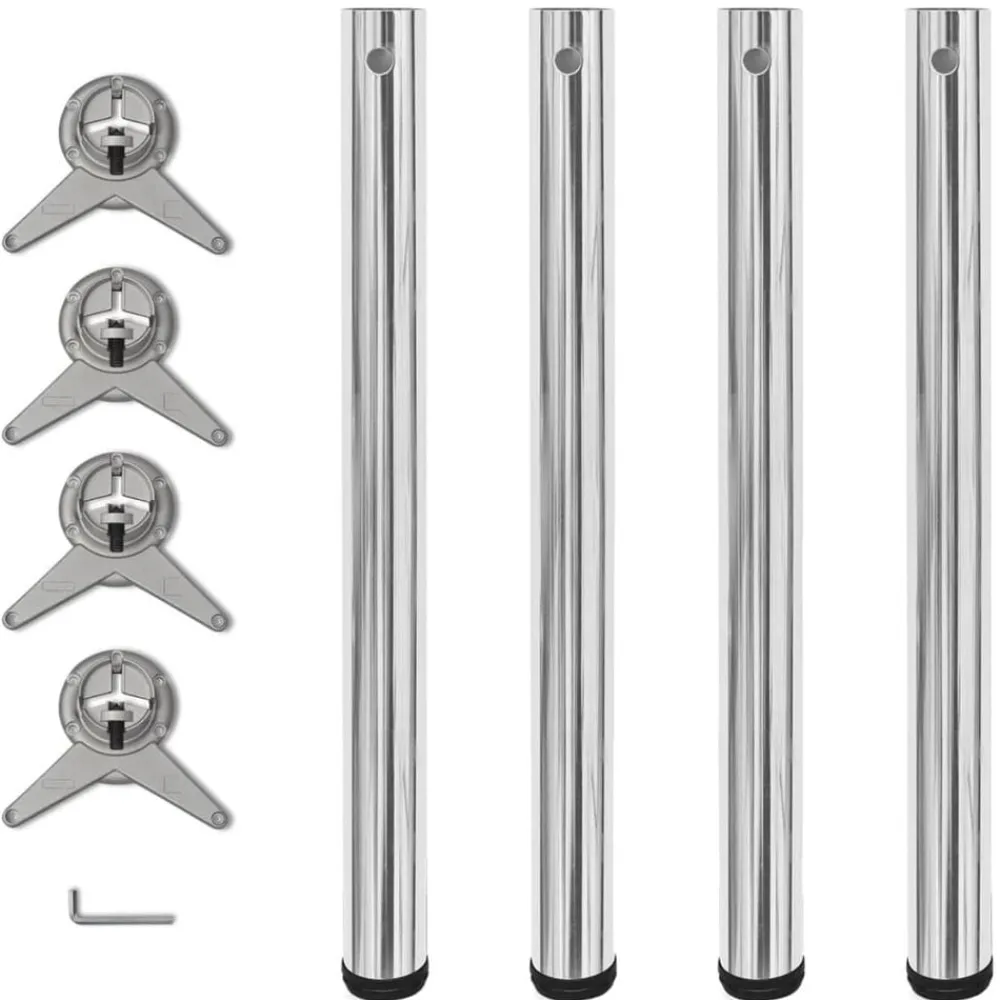 Tafelaccessoires*vidaXL Tafelpoten in hoogte verstelbaar 710 mm 4 st Chroom