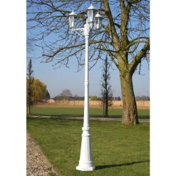 Verlichting*vidaXL Tuinlantaarn Kingston 3-arms 215 cm Wit