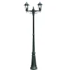 Verlichting*vidaXL Tuinlantaarn Preston 2-arms 215 cm donkergroen
