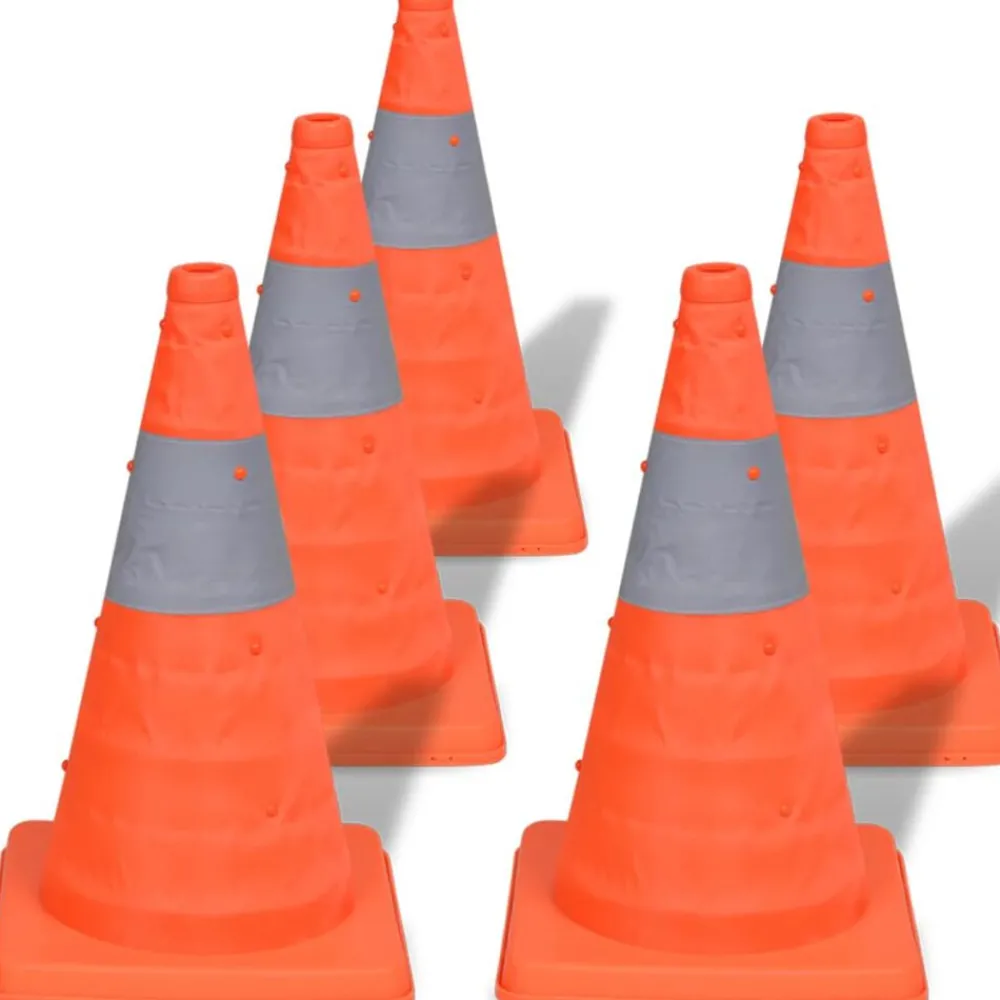 Verkeerskegel uitvouwbaar 42 cm 5 stuks>vidaXL New
