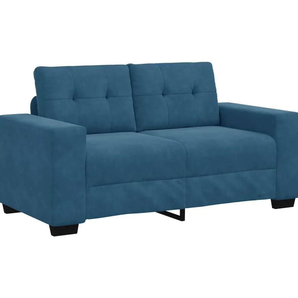 Banken*vidaXL | Loveseat | met kussen Fluweel Blauw