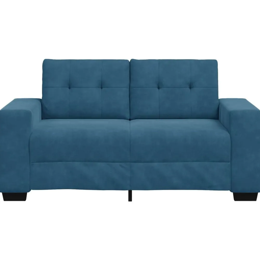 Banken*vidaXL | Loveseat | met kussen Fluweel Blauw