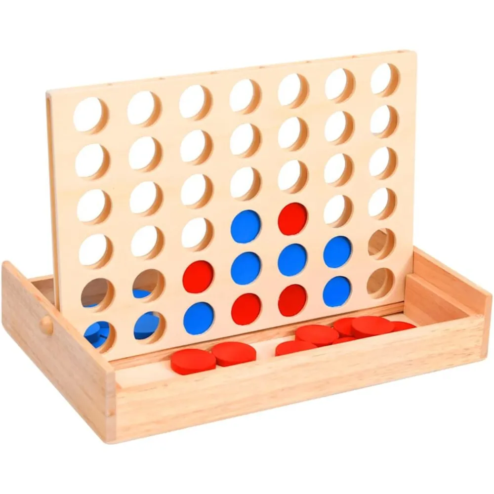 Spellen*vidaXL 4 op een rij 24x15x4 cm massief hout
