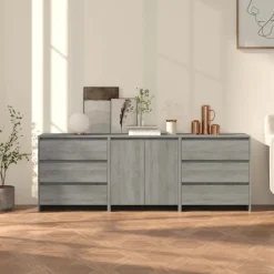 3 st Dressoirs bewerkt hout eikenkleurig>vidaXL Hot