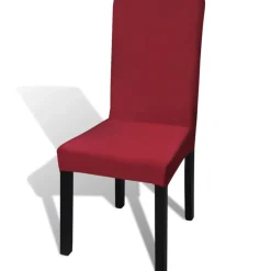 Woon- & Tuinaccessoires*vidaXL 6 st Stoelhoes stretch recht bordeaux Bordeauxrood