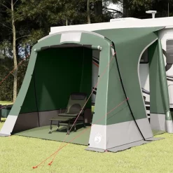 Buitensport*vidaXL Achterkleptent met dak 285 x 255 x 245 cm taft Groen