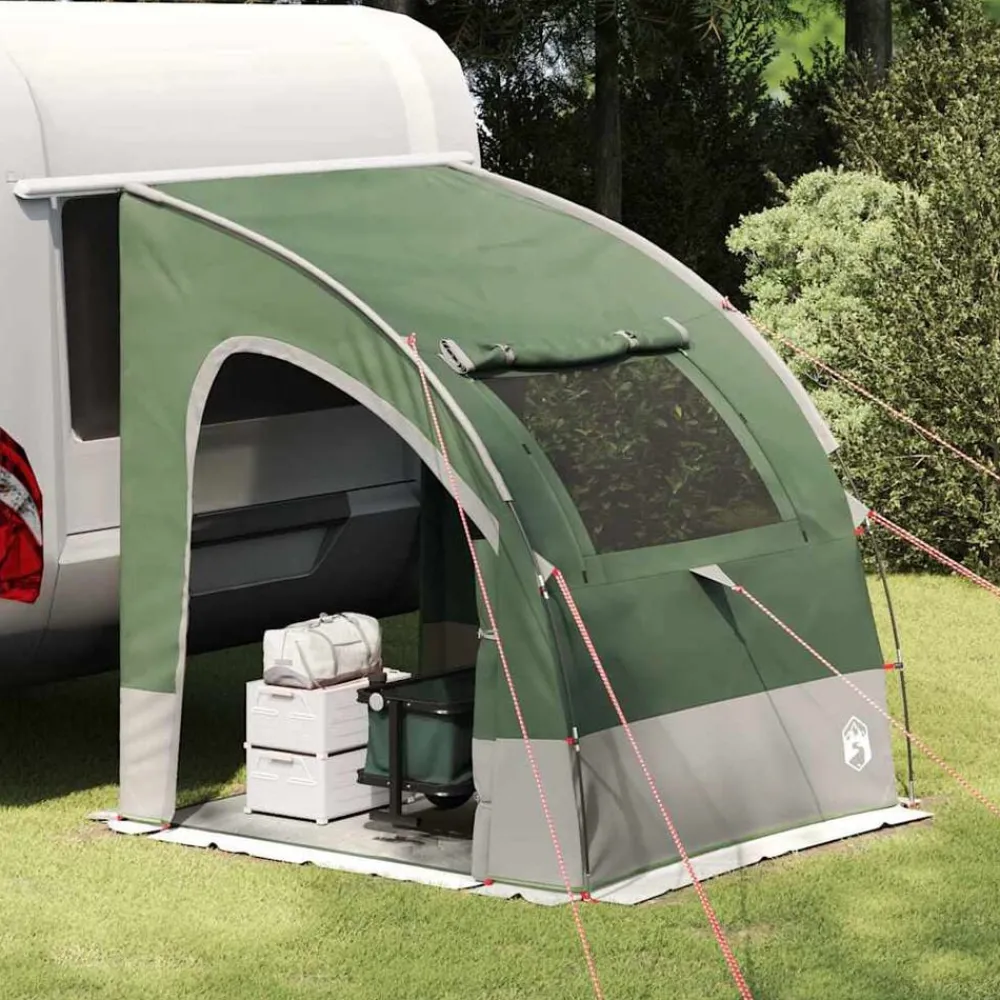 Buitensport*vidaXL Achterkleptent met dak 194 x 180 x 210 cm taft Groen
