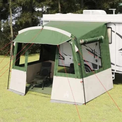 Buitensport*vidaXL Achterkleptent voor Caravan met dak 352 x 250 x 240 cm Groen