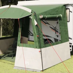 Buitensport*vidaXL Achterkleptent voor Caravan met dak 352 x 250 x 240 cm Groen