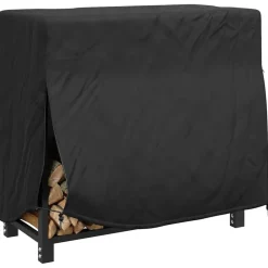 Afdekhoes voor haardhoutrek Effen Zwart 420D Oxford stof><noscript><img width=