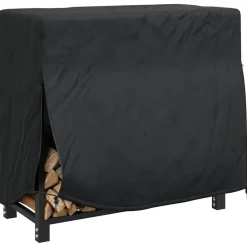 Afdekhoes voor haardhoutrek Effen Zwart 600D Oxford Stof><noscript><img width=