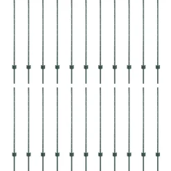 Tuinafscheidingen*vidaXL Afrasteringspaal 22 pcs Groen 160 cm Staal Staal/groen