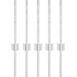 Afrasteringspaal 5 pcs Zilver 40 cm Staal>vidaXL Best