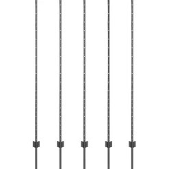 Tuinafscheidingen*vidaXL Afrasteringspaal 5 pcs Grijs 150 cm Staal Staal/grijs