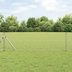 Tuinafscheidingen*vidaXL Afrasteringspaal 26 pcs Grijs 3,2 x 3,2 x 80 cm Gegalvaniseerd staal