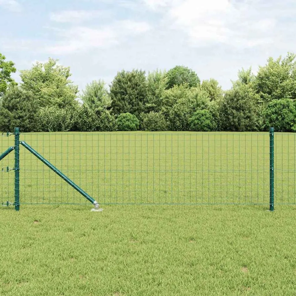 Tuinafscheidingen*vidaXL Afrasteringspaal 13 pcs Staal Groen