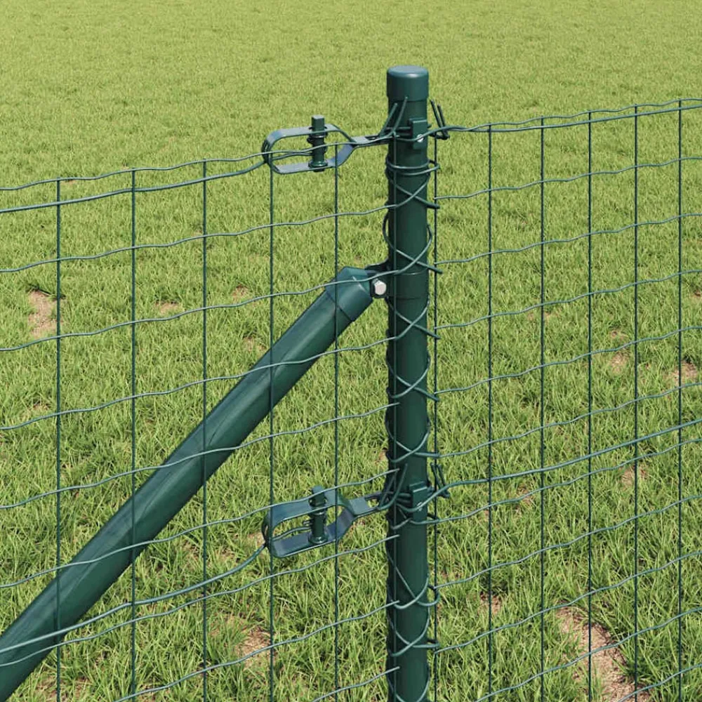 Tuinafscheidingen*vidaXL Afrasteringspaal 13 pcs Staal Groen