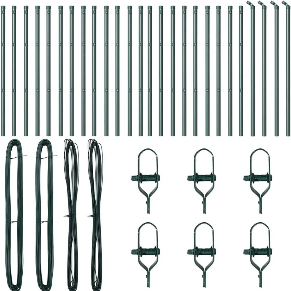 Afrasteringspaal 26 pcs Grijs 3,2 x 3,2 x 50 cm>vidaXL Clearance