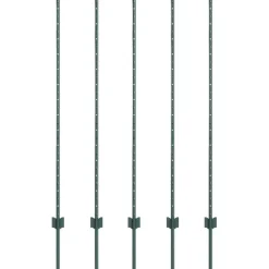 Afrasteringspaal 5 pcs Groen 140 cm Staal>vidaXL Sale