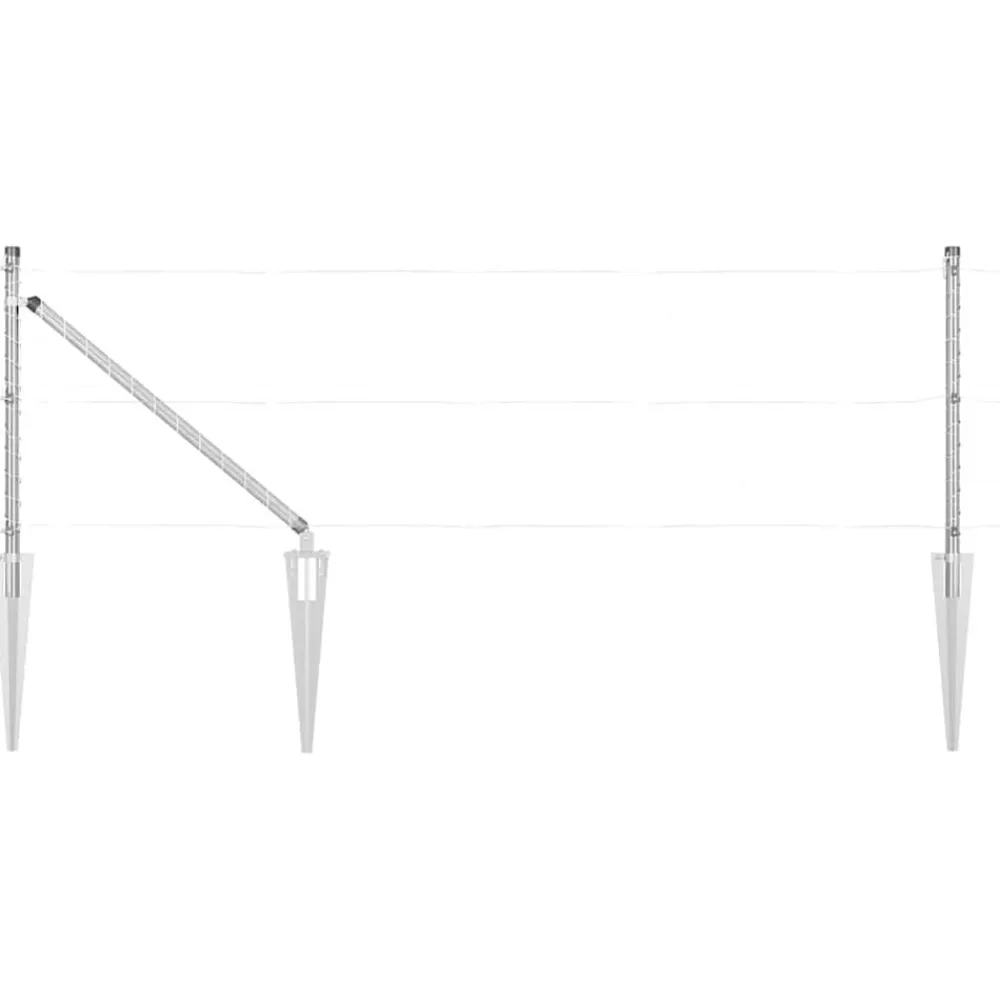 Tuinafscheidingen*vidaXL Afrasteringspaal 26 pcs Grijs 3,2 x 3,2 x 105 cm Gegalvaniseerd staal