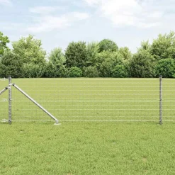 Tuinafscheidingen*vidaXL Afrasteringspaal 26 pcs Grijs 3,2 x 3,2 x 105 cm Gegalvaniseerd staal