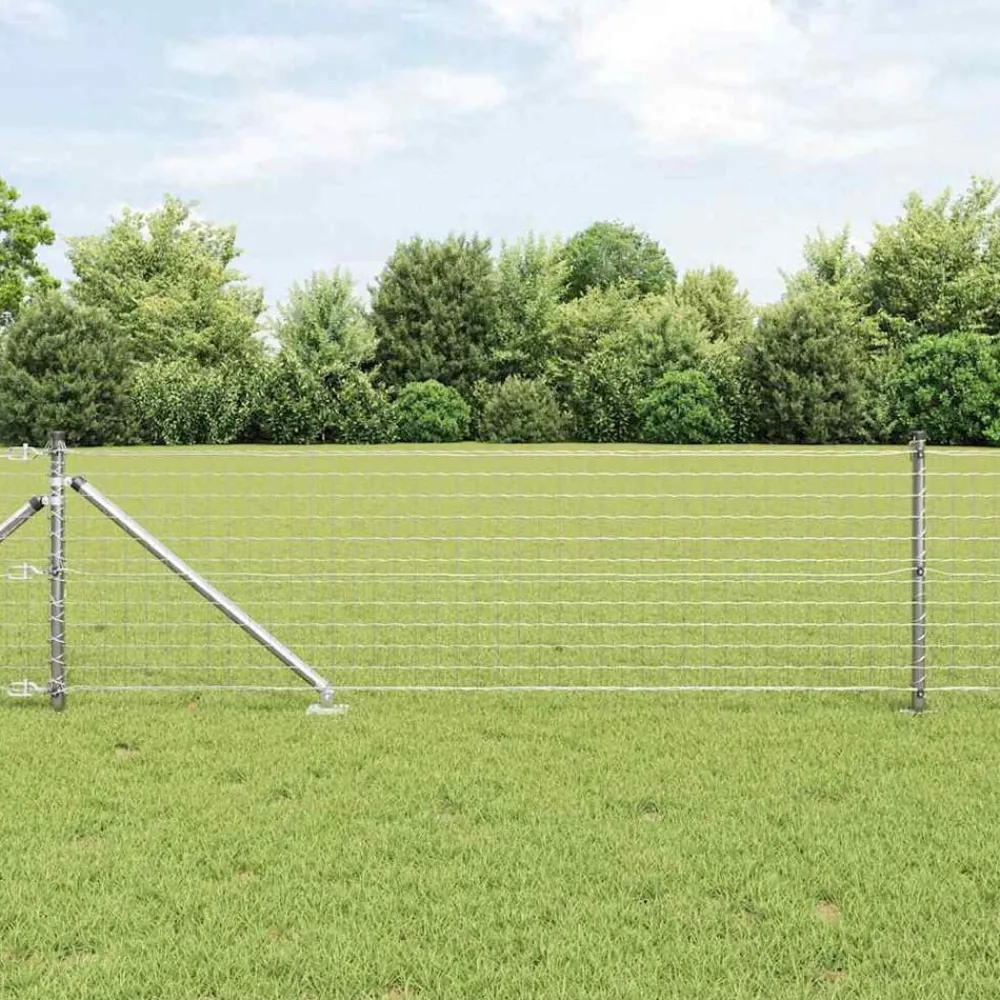 Tuinafscheidingen*vidaXL Afrasteringspaal 26 pcs Grijs 3,2 x 3,2 x 105 cm Gegalvaniseerd staal