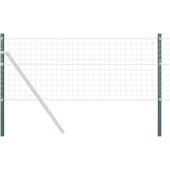 Tuinafscheidingen*vidaXL Afrasteringspaal 2 pcs 50 cm Poedergecoat staal Groen