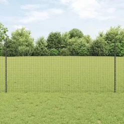 Tuinafscheidingen*vidaXL Afrasteringspaal 11 pcs Grijs 120 cm Staal Staal/grijs