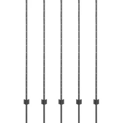 Afrasteringspaal 5 pcs Grijs 140 cm Staal>vidaXL Outlet